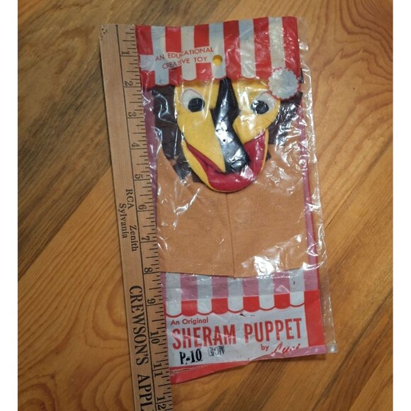 Sheram Felt Hand Puppet By Luci P10 Don Lion 9x5" Original Vintage Sealed - Picture 7 of 9